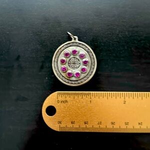 Sterlingg silver and faceted pink tourmaline pendant